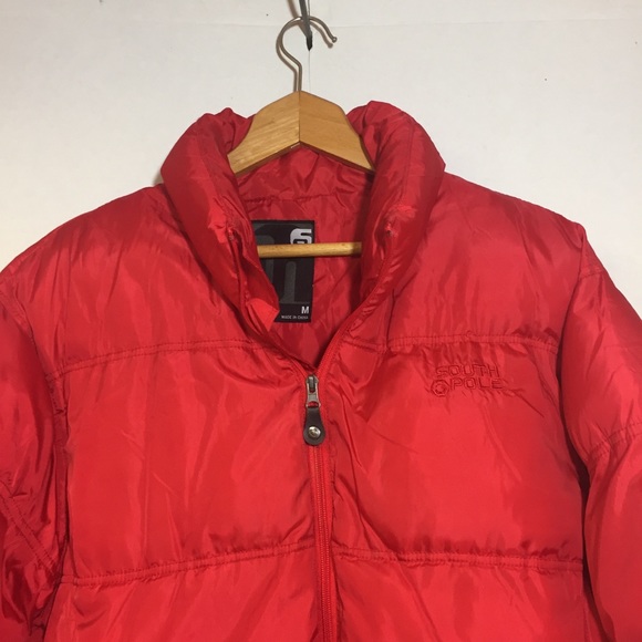 South Pole Men's Red Poly Puffer Coat SZ M - Picture 2 of 12